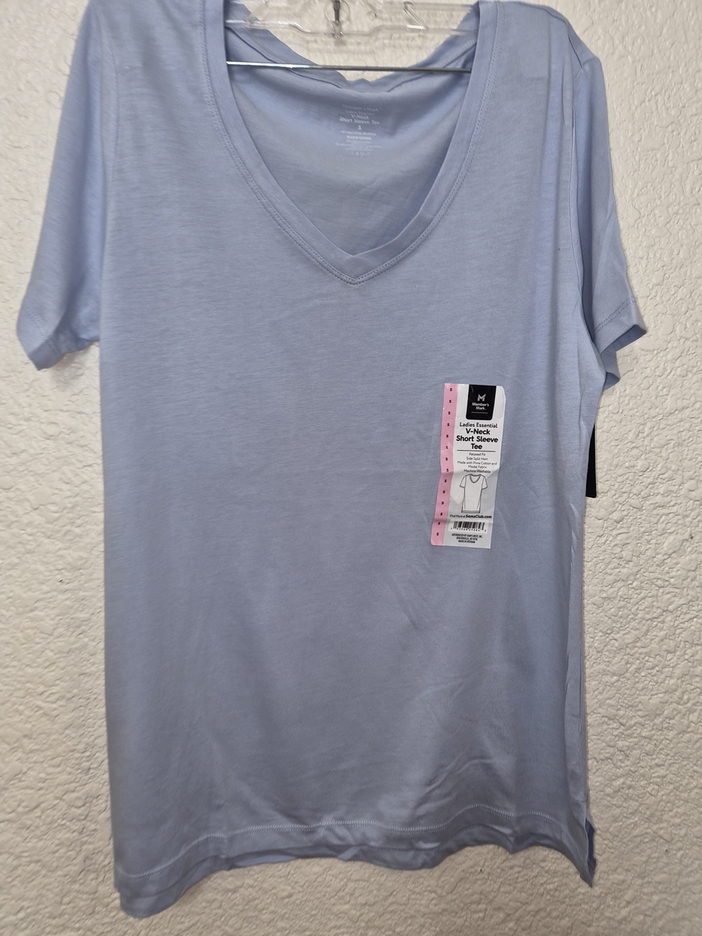 Unbranded Women's Light Blue V-Neck Short Sleeve Tee